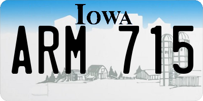 IA license plate ARM715