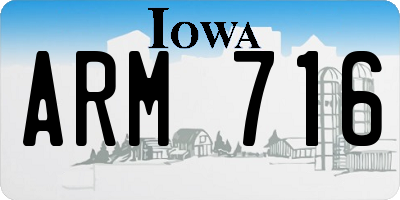 IA license plate ARM716