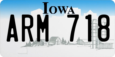 IA license plate ARM718