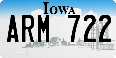IA license plate ARM722