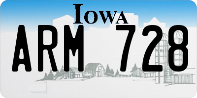 IA license plate ARM728