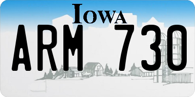 IA license plate ARM730