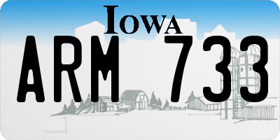 IA license plate ARM733
