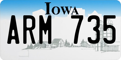 IA license plate ARM735