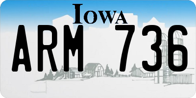 IA license plate ARM736
