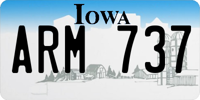 IA license plate ARM737
