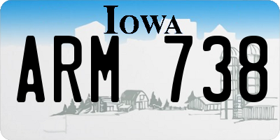 IA license plate ARM738