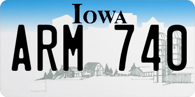 IA license plate ARM740