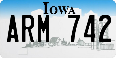 IA license plate ARM742