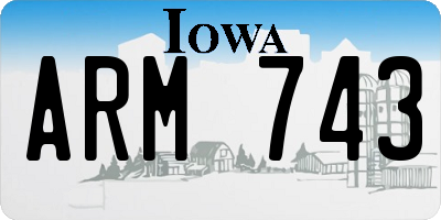 IA license plate ARM743