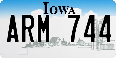 IA license plate ARM744
