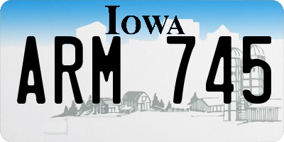 IA license plate ARM745