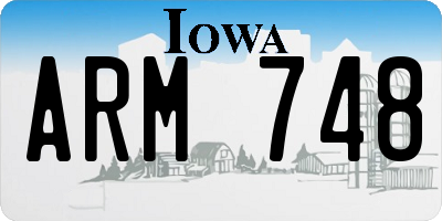 IA license plate ARM748