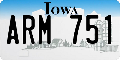 IA license plate ARM751