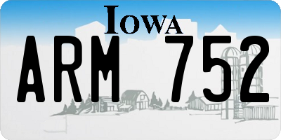IA license plate ARM752