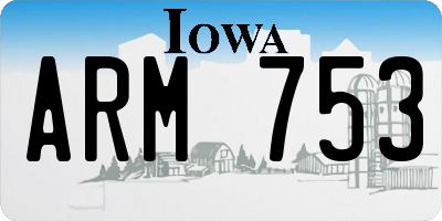 IA license plate ARM753