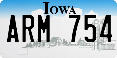 IA license plate ARM754