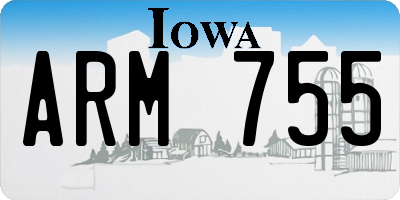 IA license plate ARM755