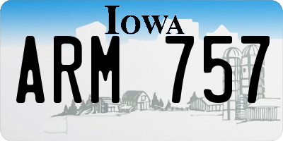 IA license plate ARM757