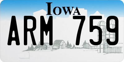 IA license plate ARM759
