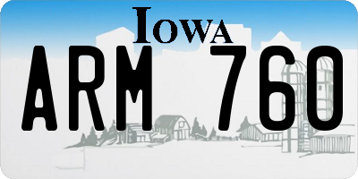 IA license plate ARM760