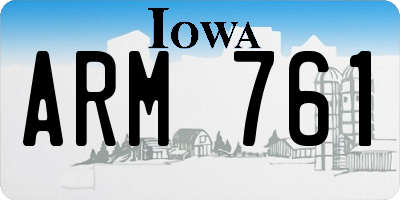IA license plate ARM761