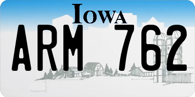 IA license plate ARM762