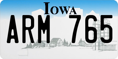 IA license plate ARM765