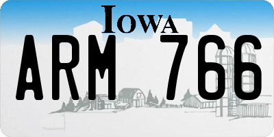 IA license plate ARM766