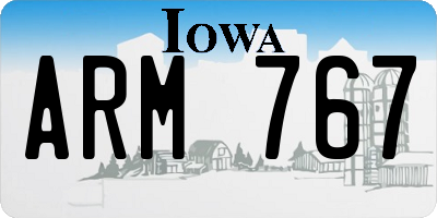 IA license plate ARM767