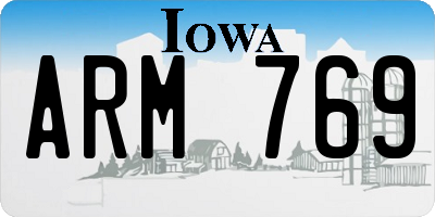 IA license plate ARM769