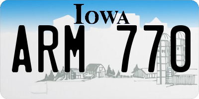 IA license plate ARM770