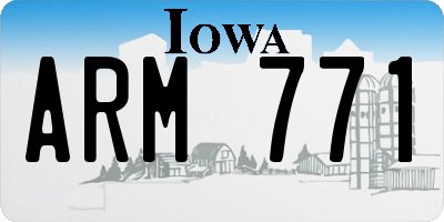 IA license plate ARM771