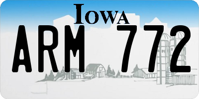 IA license plate ARM772
