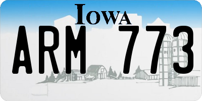 IA license plate ARM773