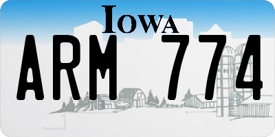 IA license plate ARM774