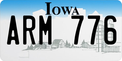 IA license plate ARM776