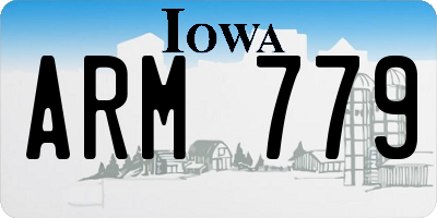 IA license plate ARM779