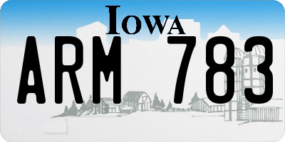IA license plate ARM783