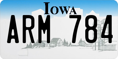 IA license plate ARM784