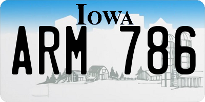 IA license plate ARM786