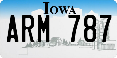 IA license plate ARM787