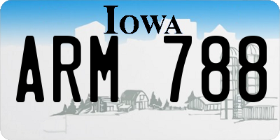 IA license plate ARM788