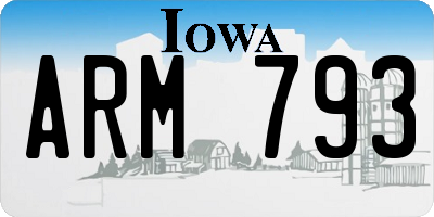 IA license plate ARM793