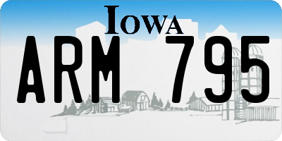 IA license plate ARM795