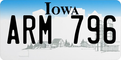 IA license plate ARM796