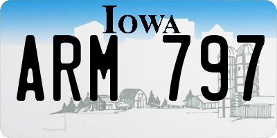 IA license plate ARM797