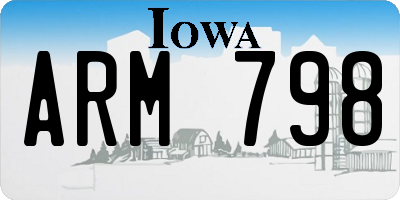 IA license plate ARM798