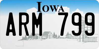 IA license plate ARM799