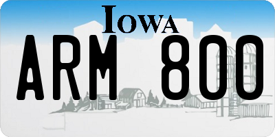 IA license plate ARM800
